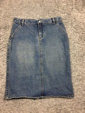 VTG Gap Jean Skirt Womens Size 6 Blue Denim Cotton Y2K
