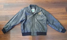 Vintage Burks Bay Leather Bomber Jacket Brickyard 400 Inaugural Race 1994 Theme