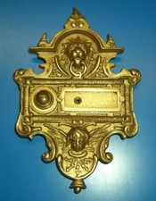 GRÜNDERZEIT JUGENDSTIL KLINGEL MESSING LÖWE #K16-A