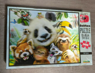 Howard Robinson Super 3D Zoo Selfie 500 Piece Animal Art Puzzle Selfies