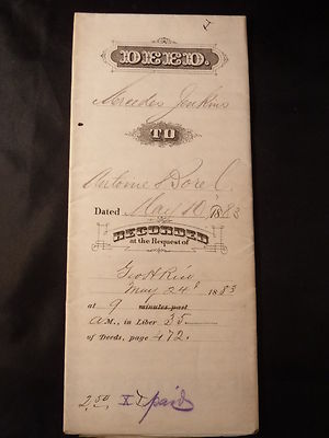 Antique PROPERTY DEED 1883 ANTOINE BOREL & JENKINS  SAN MATEO CA