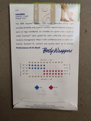 NWT Body Wrappers #C32 Stirrup Child Tight - Picture 5 of 7