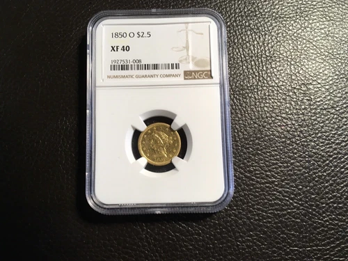 1850-O 2 1/2 Liberty Gold Coin NGC Xf 40