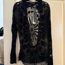 Ladies Crochet Top By Bastyan Size M 12-14 Nwt 