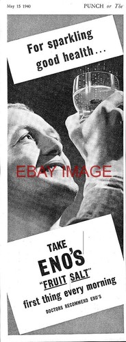 3 x WW2 Adverts ENO'S Effervescent Fruit Salts Wartime Health Print Ads 727/97 - Picture 2 of 3