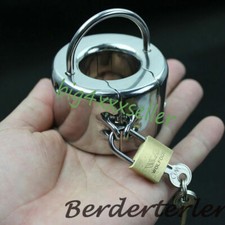 Scrotum Pendant Stainless Steel Chastity Lock Ball Restraint Rings Bound