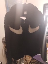 Nike 120 Women's Sportswear Swoosh Sherpa Jacket Full Zip Black DV7073-010