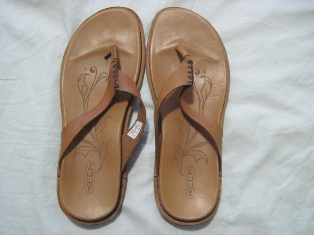 Sandali Keen Alman donna 7 marroni pelle tanga infradito spiaggia piscina slip on