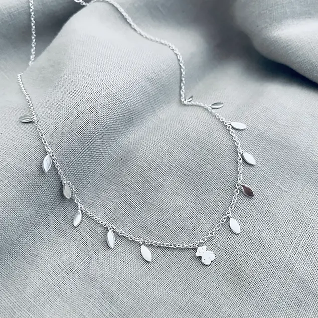118652510 Silver Fragile Nature leaves Necklace | eBay