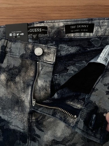 Guess Women’s 1981 Metallic Floral High Rise Skinny Jeans Size 28 $148 - Picture 4 of 7