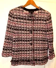 Women's ST. JOHN Knit Black/Rose/Purple JACKET - (Size 14) - Excellent Condition
