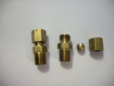 FMR BRASS COMPRESSION FITTING, 3/16'' TUBE HARD LINE X 1/8'' NATIONAL PIPE THREAD