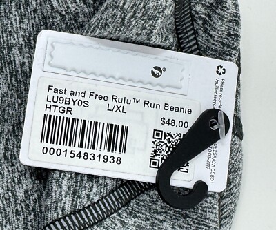 Lululemon Fast Free Rulu Run Beanie HTGR NEW  Graphite Grey Adult Size S/M Lululemon FAST FREE RULU RUN BEANE HEATHERED GRAPHITE GREY  main image 4