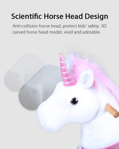 PonyCycle® Rosa Einhorn Reiten auf Pferd Spielzeug Modell U für Alter 4-9 - Bild 9 von 12