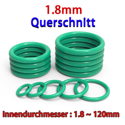 O-Ring Oring Schnurstärke 1,8mm FKM70 ShoreA Ring Dichtung Dichtring Alle Größen