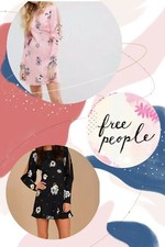Free People Sunshadows Split Sleeve Floral in Rosebud/Night Comb Mini Dress $128