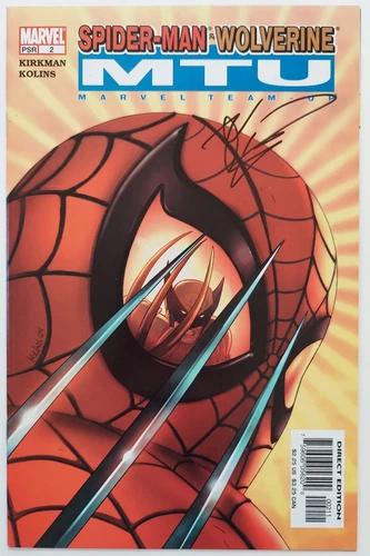 SPIDER-MAN WOLVERINE MTU #2 marvel team up comic 2005 SIGNED ROBERT KIRKMAN