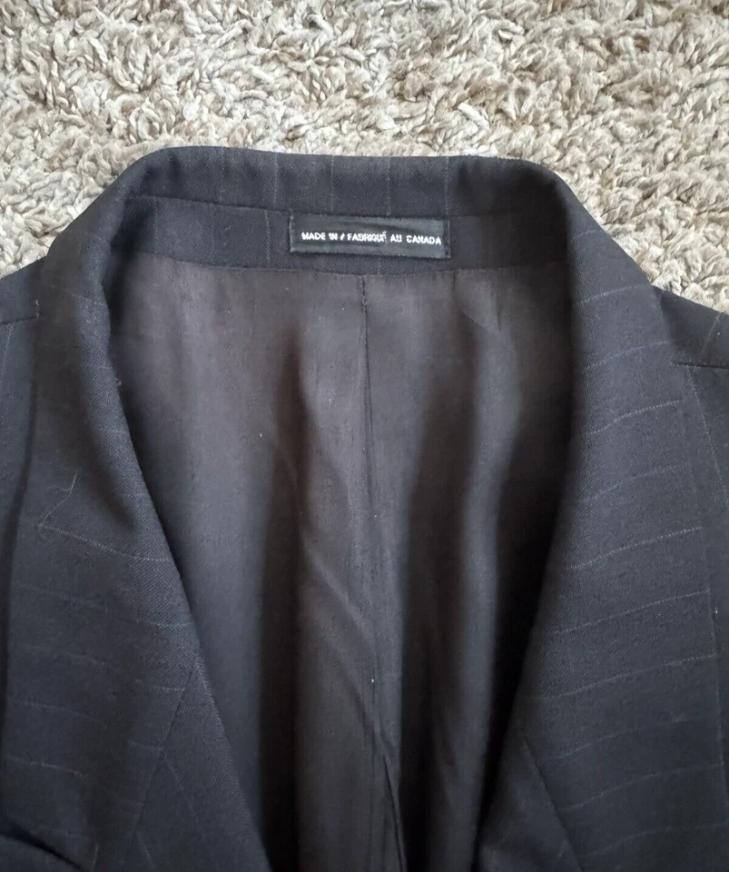 Terno vintage Pierre Balmain peito duplo 46L de comprimento - 33W x 31L lã preta Euc - Imagem 4 de 4