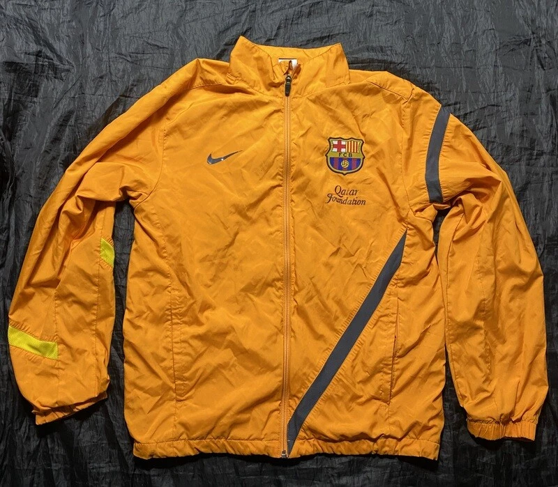 Barca 2011 2012 ZIP Woven Warm Up Jacket Nike FC Barcelona Orange adult size M