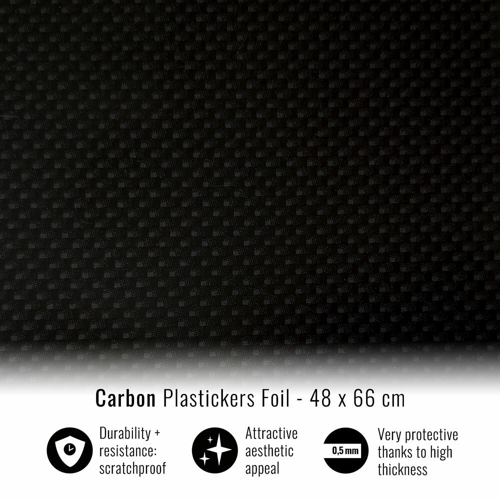 Foglio Adesivo per Plastiche Carene Moto, Pellicola Carbon, 48 x 66 cm
