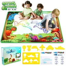 Growsly 60" X 36" Dinosaur Aqua Doodle Drawing Mat Painting Gift Mess Free
