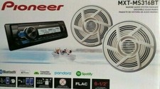 Pioneer MXT-MS316BT Marine Bluetooth Media Player AM FM USB Aux 4Ch 2 Speakers