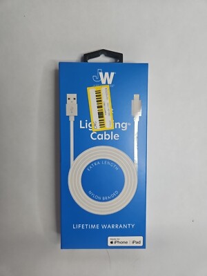 Just Wireless 10' TPU 8-Pin to USB-A Cable - White