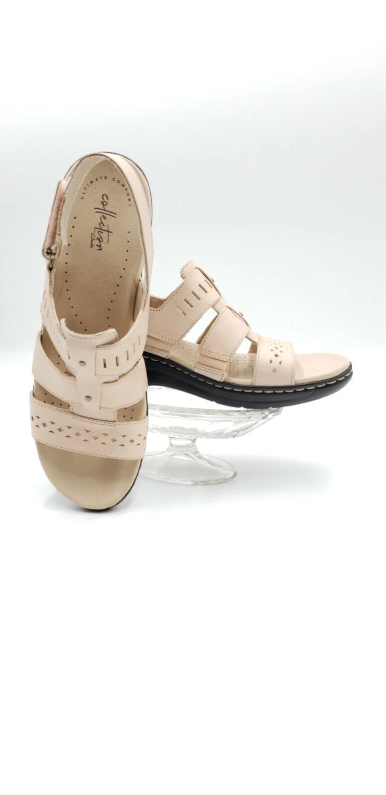 CLARKS Collection sandalo donna Lexi Qwin pelle ritaglio blush US 11N NUOVO