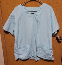 Butter Soft Scrubs Top/Shirt And Pants Blue Women's Large Petite