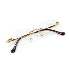 Vintage Men's Oval Clear Lens Gold Frame Hip Hop Luxury Fashion Circle Glasses