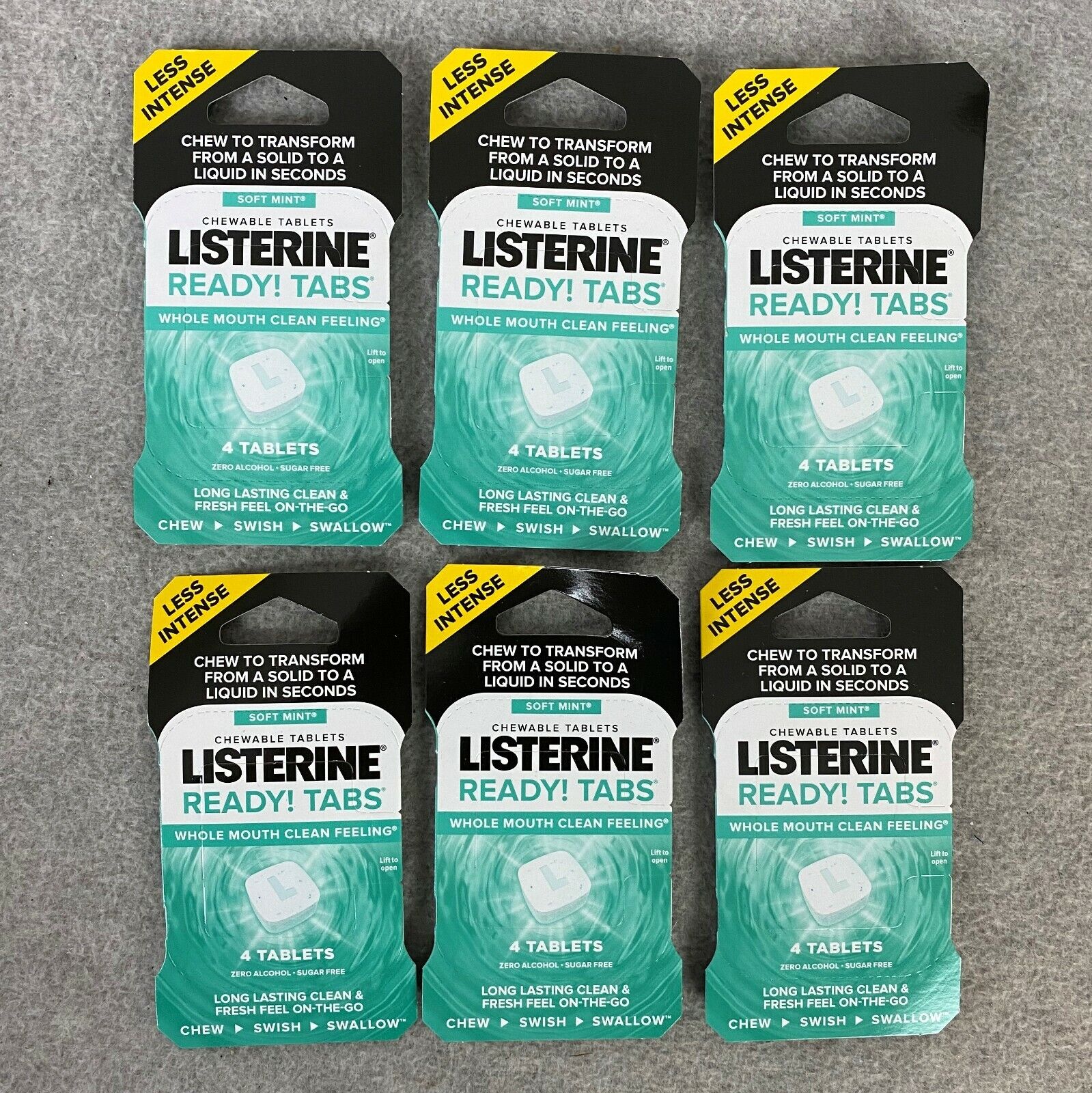 Listerine Ready Tabs Chewable Breath Tablets Clean Mint 24 Tabs 