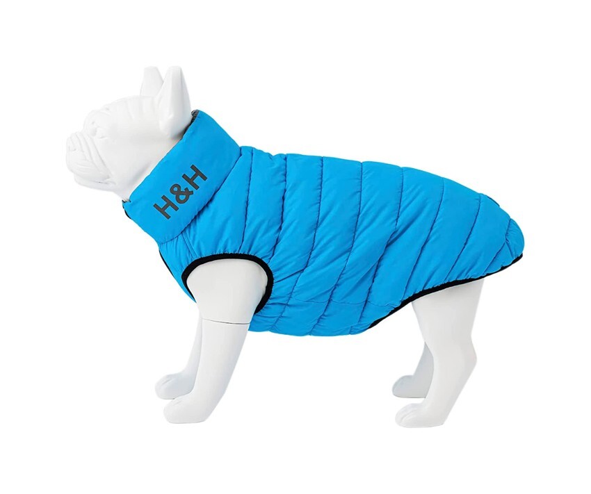 DOG COAT HUGO & HUDSON Turquiose Blue DOG PUFFER VEST JACKET Small 30cm WINTER
