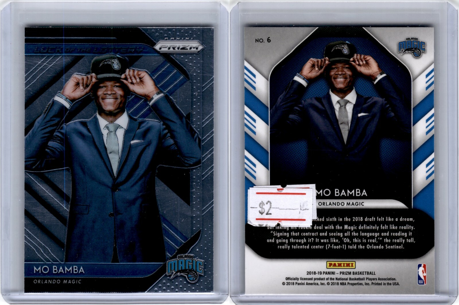 2018-19 Panini Prizm Mo Bamba #6 Orlando Magic