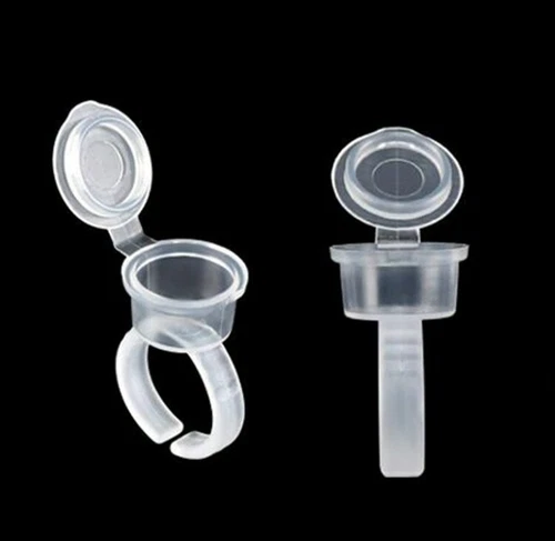 100Pcs Pigment Tattoo Ink Cup Ring Holder Permanent Microblading Eyebrow Makeup image 2