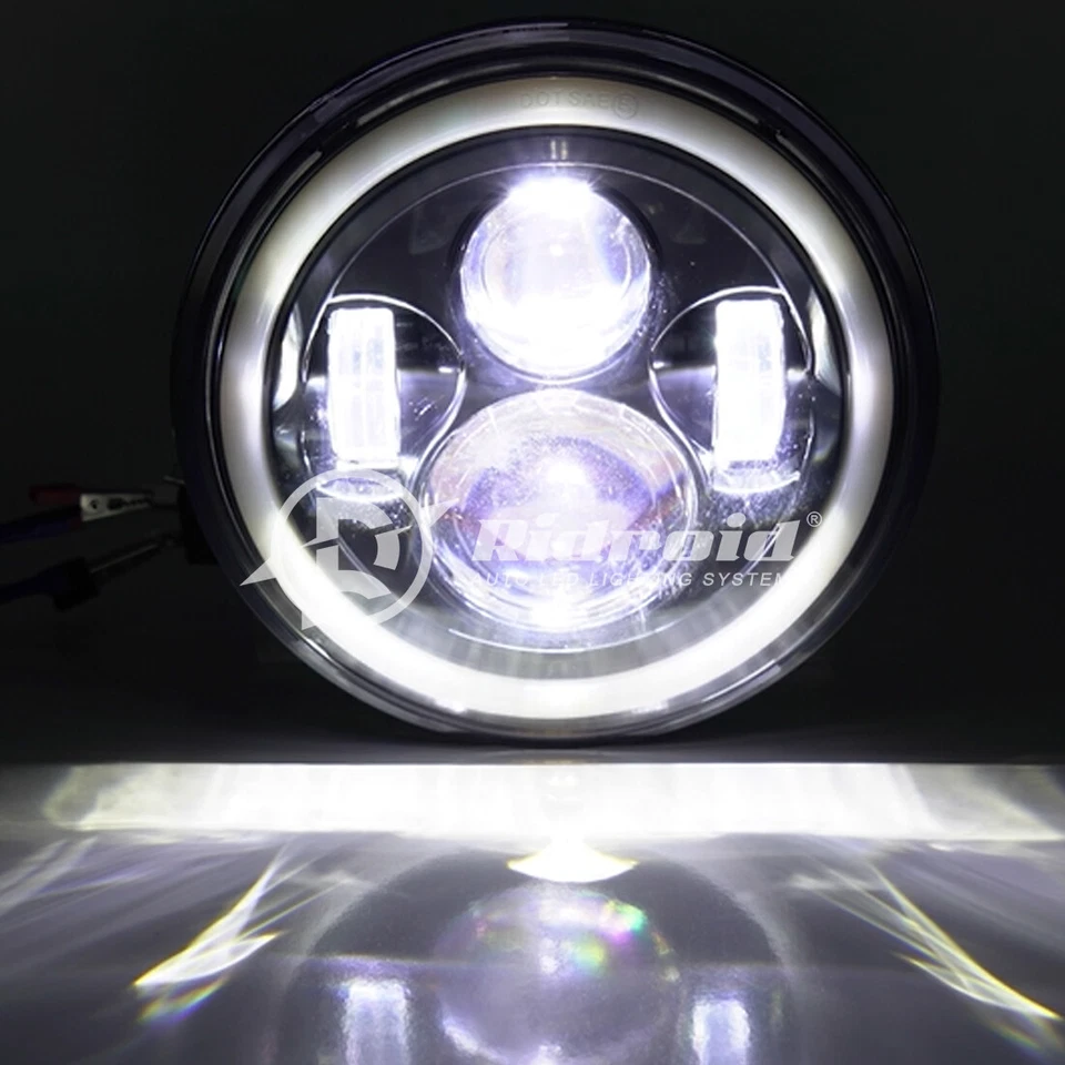 7''inch LED Headlight high lo for Yamaha V-Star XVS 650 950 1100 Classic Stryker - Image 4 of 4