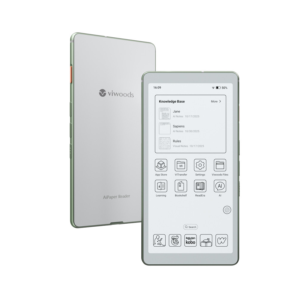Viwoods AiPaper eReader 6.13" Carta 1300 E Ink eReader Android 16 300PPI  128GB