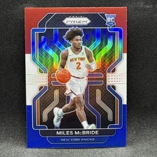 Miles McBride Rookie RED WHITE AND BLUE RC 2021-22 Panini Prizm #283 Knicks