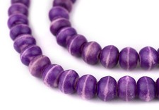 Purple Bone Mala Prayer Beads 12mm Nepal Round Large Hole 40 Inch Strand