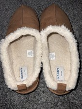 Old Navy ON Faux Sherpa Lined Platform Slippers Slip On Chestnut NWT Size 8