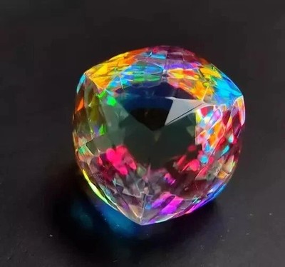 52 Ct Natural Multi-Color Mystic Topaz Loose Gemstone Certified Fancy Cube Cut