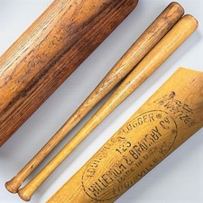 2 Vintage Jackie Robinson Wood Baseball Bat Louisville Grand Slam Powerized