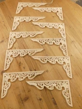 10 Wood Carved Corner Onlay  Crown Moulding Molding Wall Trim *ROUGH EDGES*