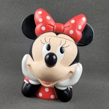 Vintage 1990's - Disney Minnie Mouse Plastic Cookie Jar Container - by Applause
