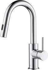 Pull Down Kitchen Faucet Single Handle Solid Brass High Arc Spout Kitchen Chrome