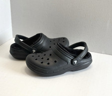 CROCS Unisex Classic Faux Fur Lined Black Clogs Comfort Shoes Size Women 7/Men 5