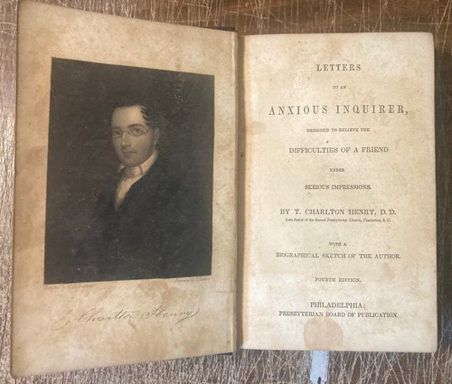 Charlton Henry Letters To Anxious Inquirer Designed To Relieve 1840 PRESBYTERIAN - Picture 2 of 3
