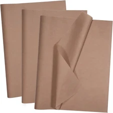 100 Sheets Brown Tissue Paper  14 x 20 Inches Brown Wrapping Paper Bulk for Wedd