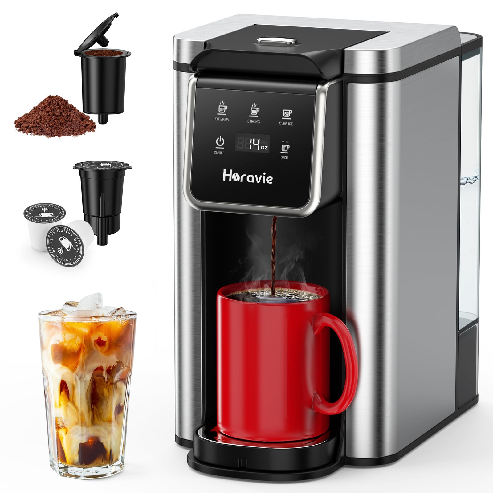 For K-cup Pod And Grounds, Hot And Iced Coffee Make...