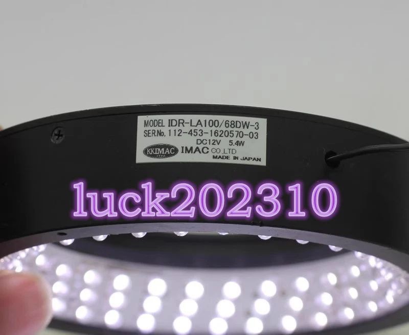 1PC USED KKIMAC IDR-LA100/68DW-3 annular light source DC12V white light #YY - Image 3 of 3