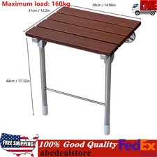 14.9"x12.2" Folding Shower Seat - Wall Mounted - Solid Wood Fold Down Spa Bench